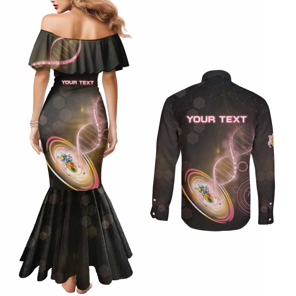 Personalized Turks And Caicos Islands Is In My DNA Couples Matching Mermaid Dress and Long Sleeve Button Shirt - Wonder Print Shop