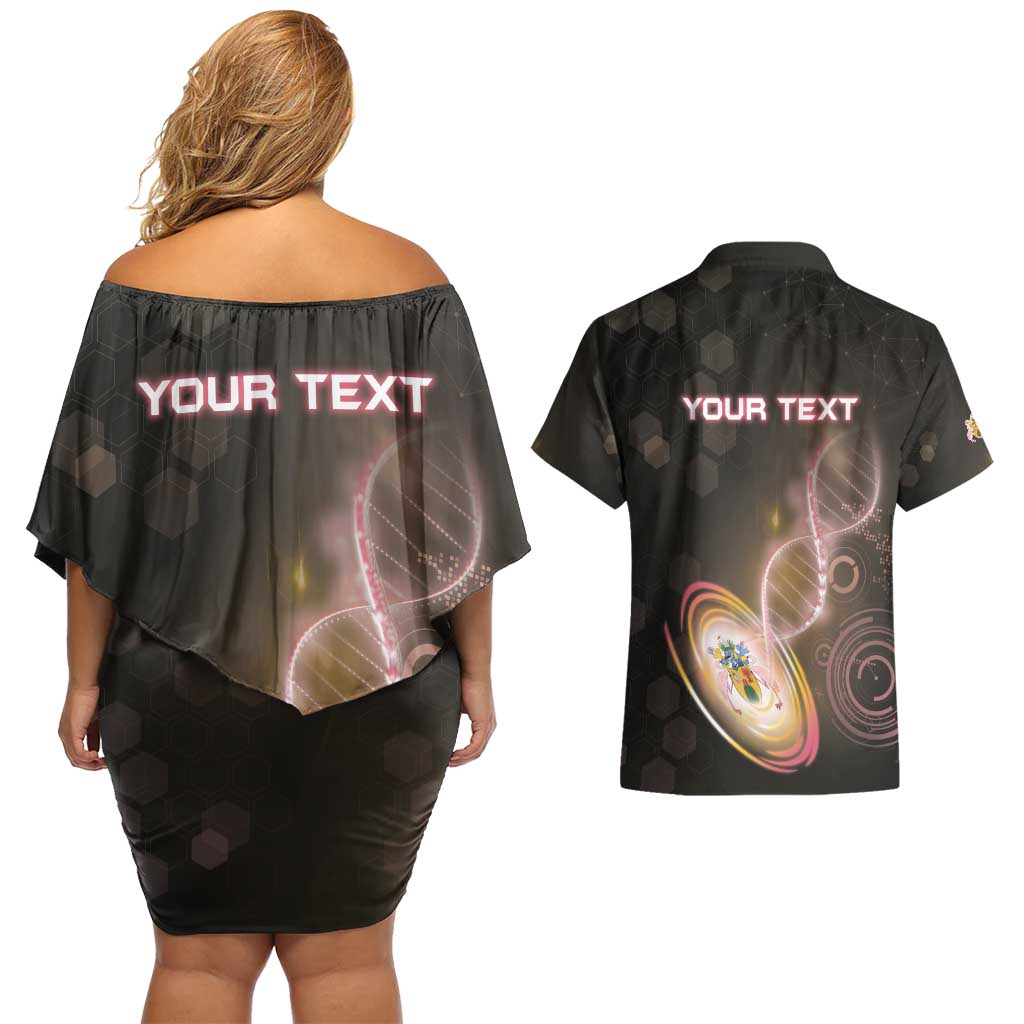 Personalized Turks And Caicos Islands Is In My DNA Couples Matching Off Shoulder Short Dress and Hawaiian Shirt - Wonder Print Shop