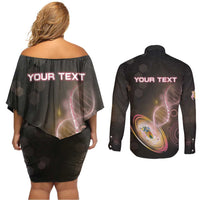 Personalized Turks And Caicos Islands Is In My DNA Couples Matching Off Shoulder Short Dress and Long Sleeve Button Shirt - Wonder Print Shop