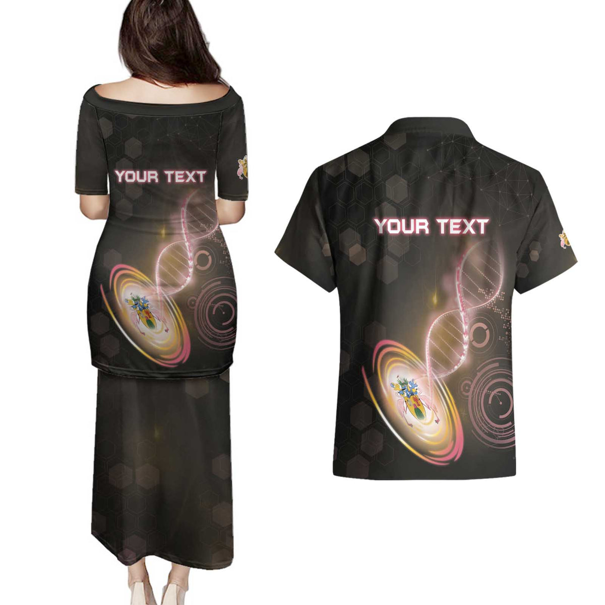 Personalized Turks And Caicos Islands Is In My DNA Couples Matching Puletasi and Hawaiian Shirt - Wonder Print Shop