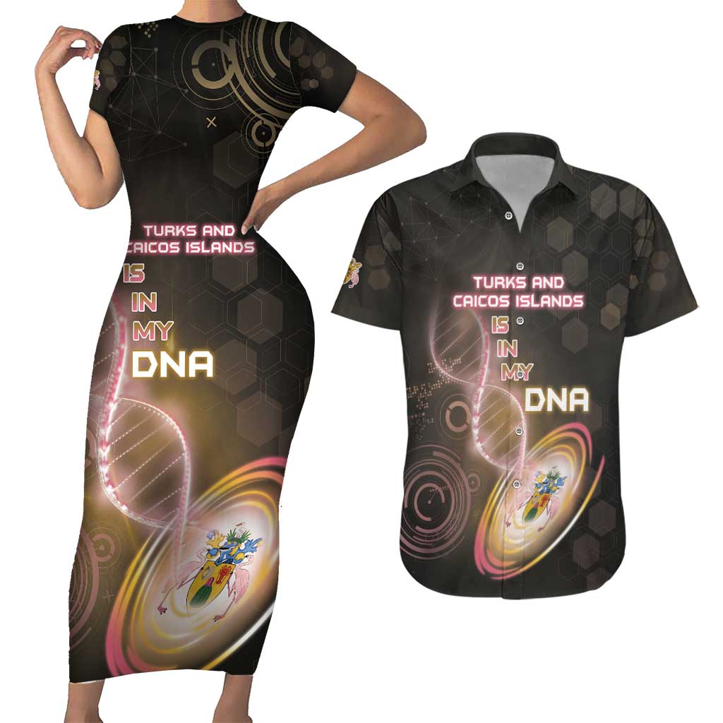 Personalized Turks And Caicos Islands Is In My DNA Couples Matching Short Sleeve Bodycon Dress and Hawaiian Shirt - Wonder Print Shop