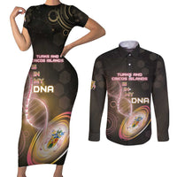 Personalized Turks And Caicos Islands Is In My DNA Couples Matching Short Sleeve Bodycon Dress and Long Sleeve Button Shirt - Wonder Print Shop