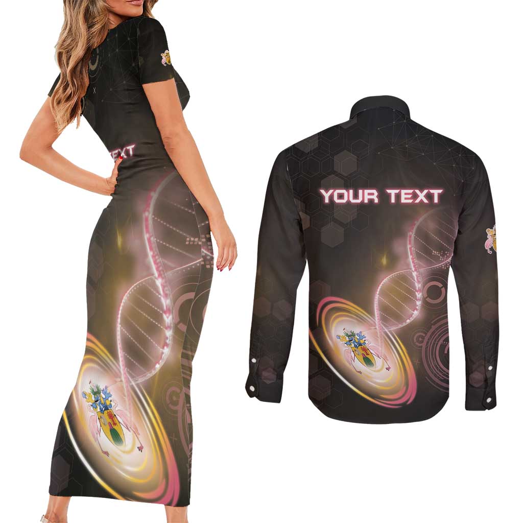 Personalized Turks And Caicos Islands Is In My DNA Couples Matching Short Sleeve Bodycon Dress and Long Sleeve Button Shirt - Wonder Print Shop
