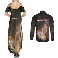 Personalized Turks And Caicos Islands Is In My DNA Couples Matching Summer Maxi Dress and Long Sleeve Button Shirt - Wonder Print Shop