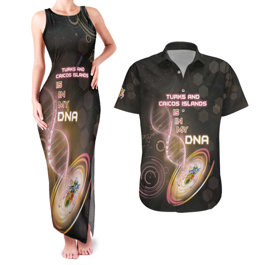 Personalized Turks And Caicos Islands Is In My DNA Couples Matching Tank Maxi Dress and Hawaiian Shirt - Wonder Print Shop