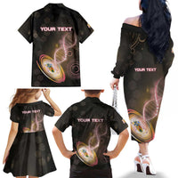 Personalized Turks And Caicos Islands Is In My DNA Family Matching Off The Shoulder Long Sleeve Dress and Hawaiian Shirt - Wonder Print Shop
