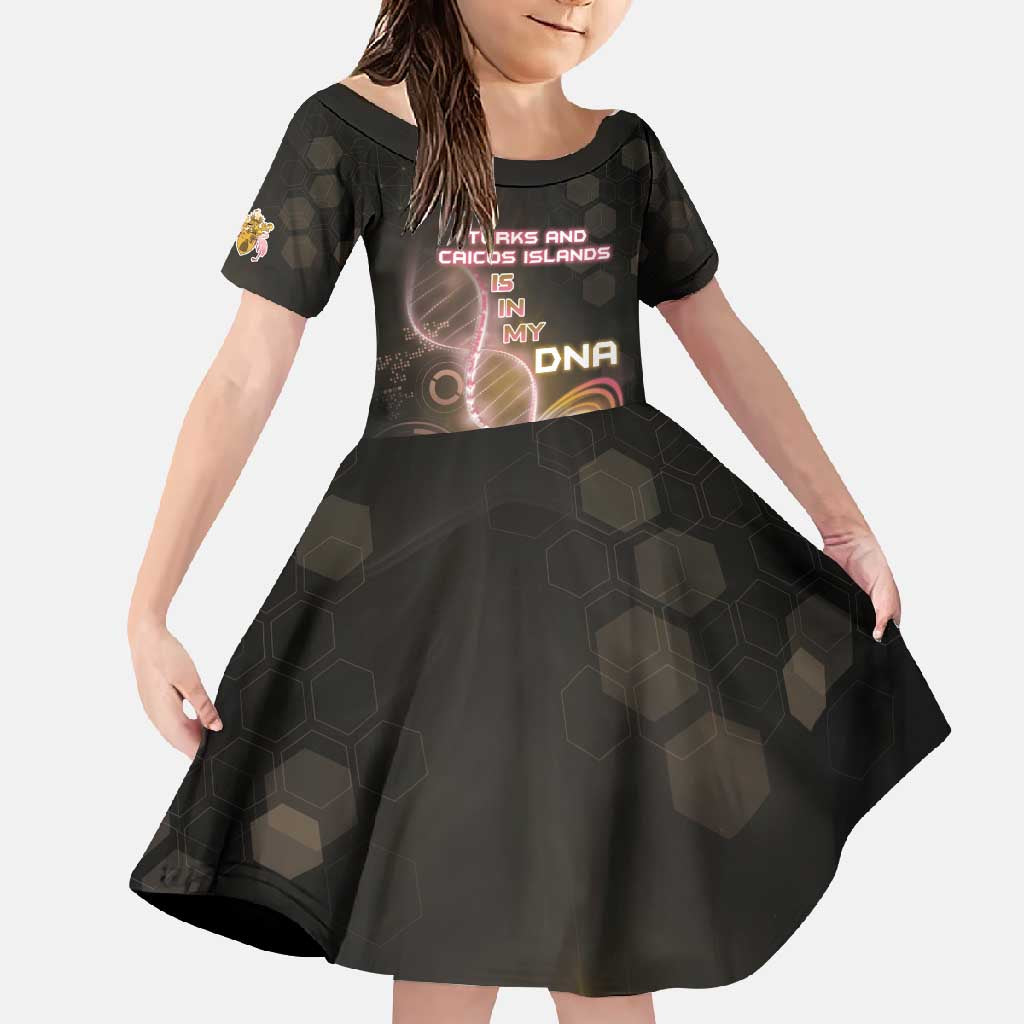 Personalized Turks And Caicos Islands Is In My DNA Family Matching Short Sleeve Bodycon Dress and Hawaiian Shirt - Wonder Print Shop