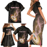 Personalized Turks And Caicos Islands Is In My DNA Family Matching Short Sleeve Bodycon Dress and Hawaiian Shirt - Wonder Print Shop