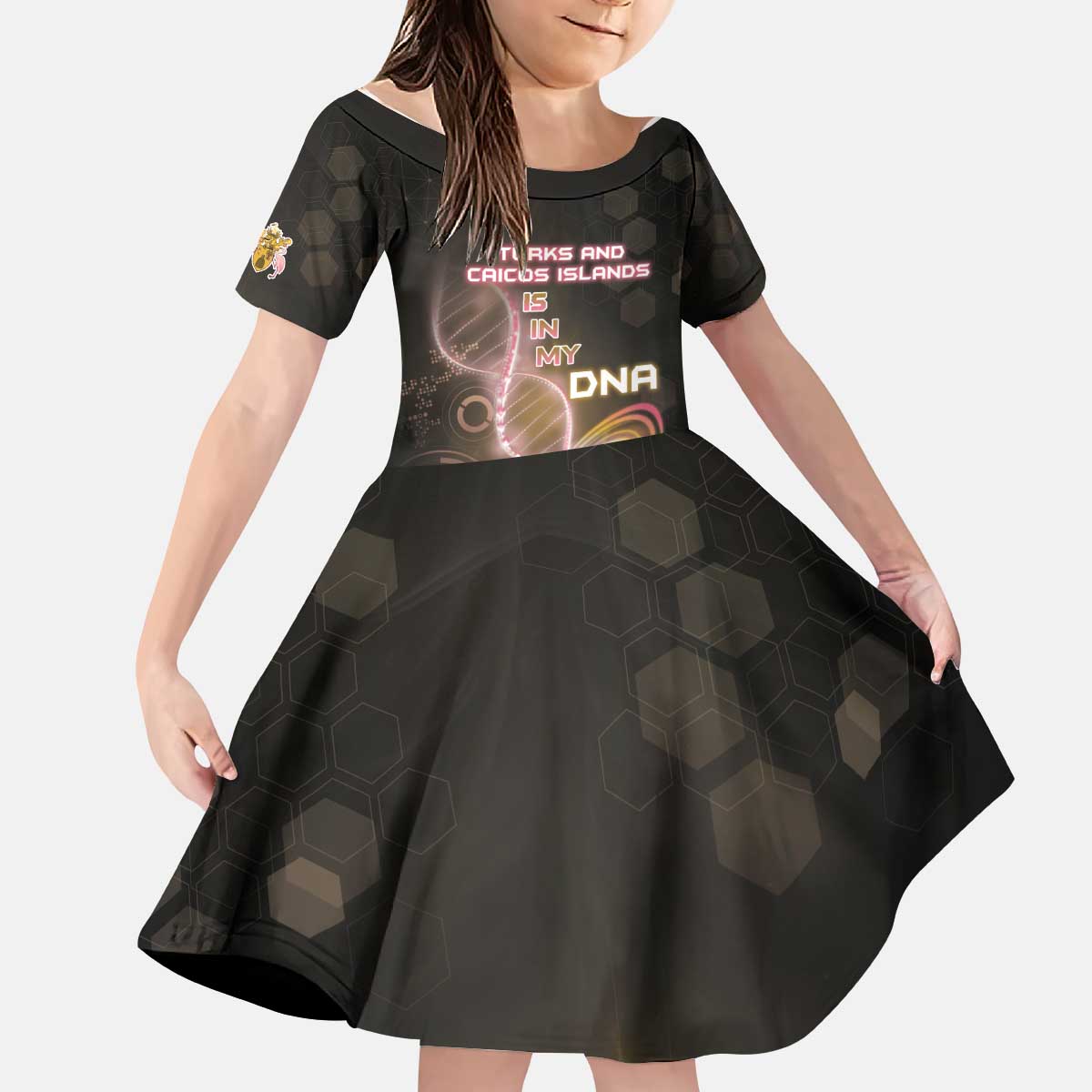 Personalized Turks And Caicos Islands Is In My DNA Kid Short Sleeve Dress - Wonder Print Shop