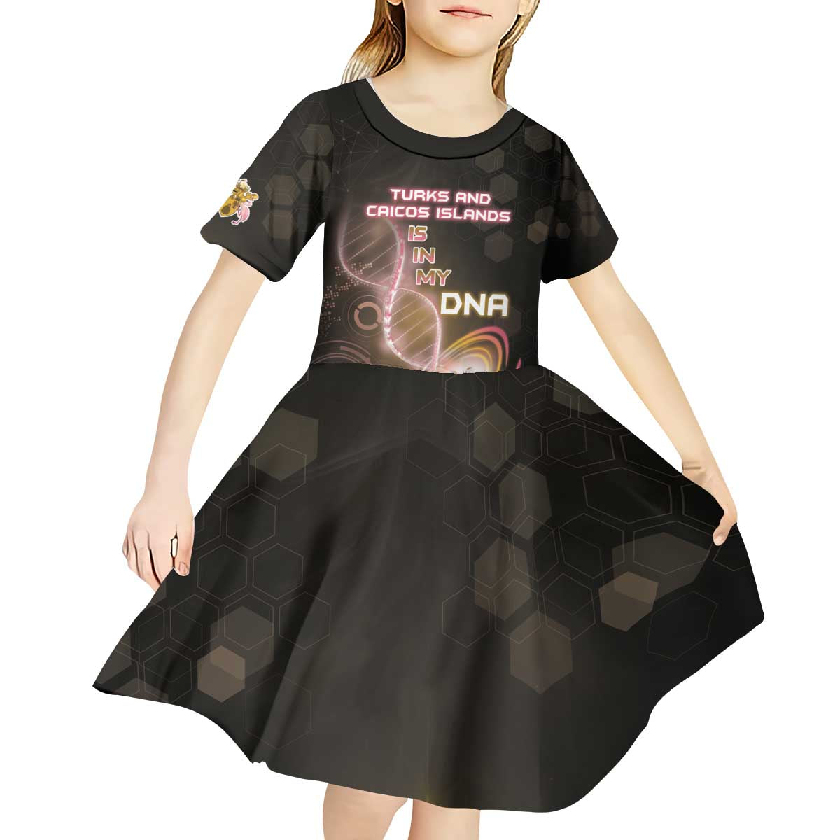 Personalized Turks And Caicos Islands Is In My DNA Kid Short Sleeve Dress - Wonder Print Shop