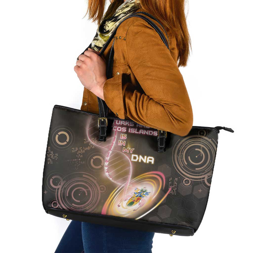 Turks And Caicos Islands Is In My DNA Leather Tote Bag - Wonder Print Shop