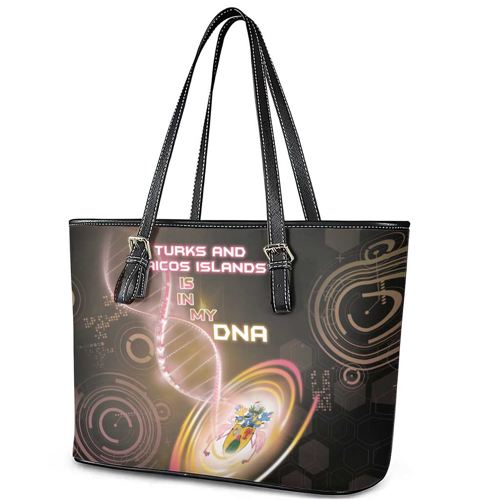 Turks And Caicos Islands Is In My DNA Leather Tote Bag - Wonder Print Shop