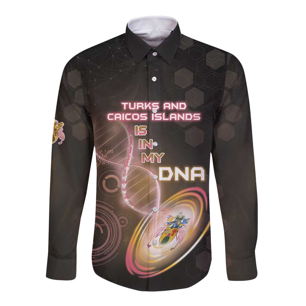 Personalized Turks And Caicos Islands Is In My DNA Long Sleeve Button Shirt - Wonder Print Shop