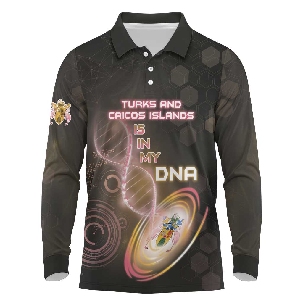 Personalized Turks And Caicos Islands Is In My DNA Long Sleeve Polo Shirt - Wonder Print Shop