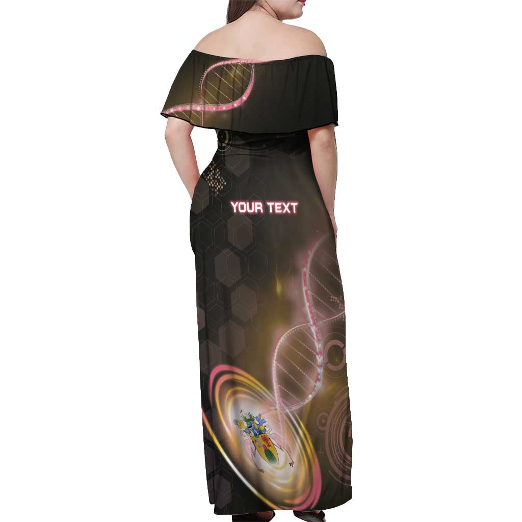 Personalized Turks And Caicos Islands Is In My DNA Off Shoulder Maxi Dress - Wonder Print Shop