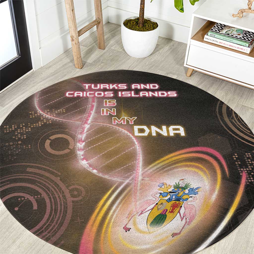 Turks And Caicos Islands Is In My DNA Round Carpet - Wonder Print Shop