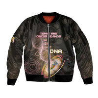 Personalized Turks And Caicos Islands Is In My DNA Sleeve Zip Bomber Jacket - Wonder Print Shop