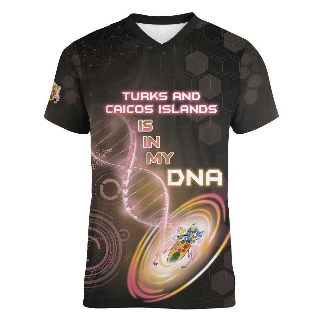 Personalized Turks And Caicos Islands Is In My DNA Women V-Neck T-Shirt - Wonder Print Shop
