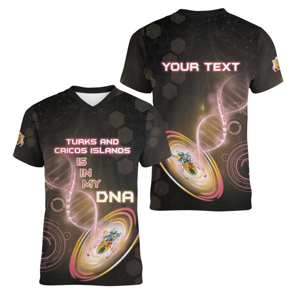 Personalized Turks And Caicos Islands Is In My DNA Women V-Neck T-Shirt - Wonder Print Shop
