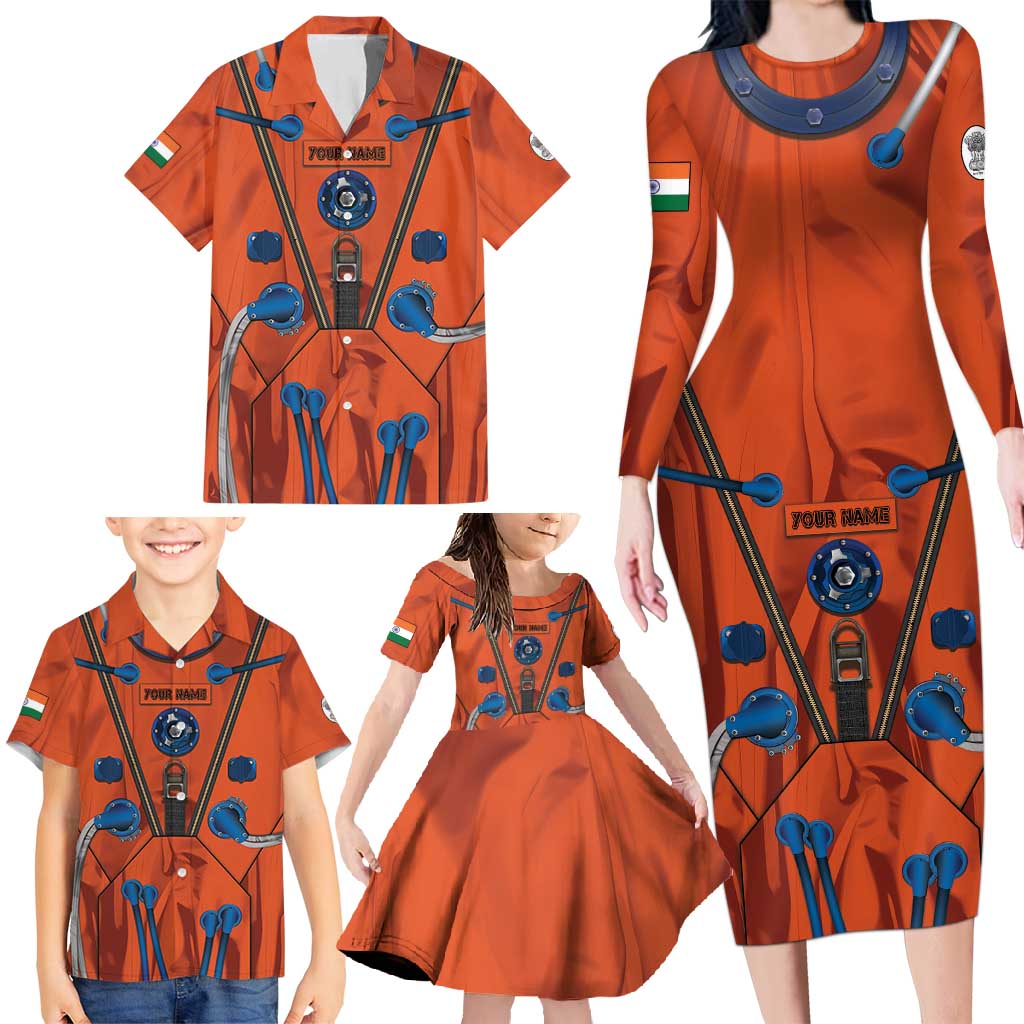 Personalized Astronaut Family Matching Long Sleeve Bodycon Dress and Hawaiian Shirt Space Diving Suit India - Wonder Print Shop