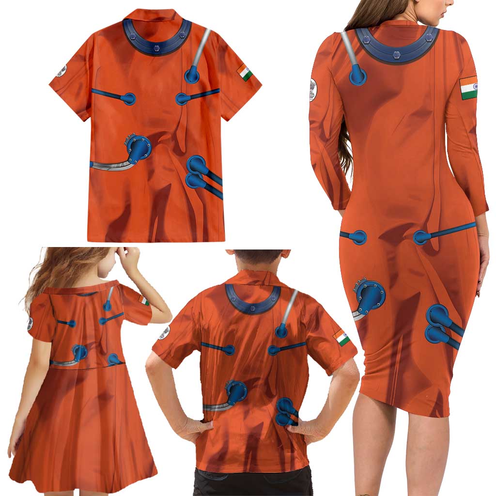 Personalized Astronaut Family Matching Long Sleeve Bodycon Dress and Hawaiian Shirt Space Diving Suit India - Wonder Print Shop