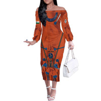 Personalized Astronaut Family Matching Off The Shoulder Long Sleeve Dress and Hawaiian Shirt Space Diving Suit India - Wonder Print Shop
