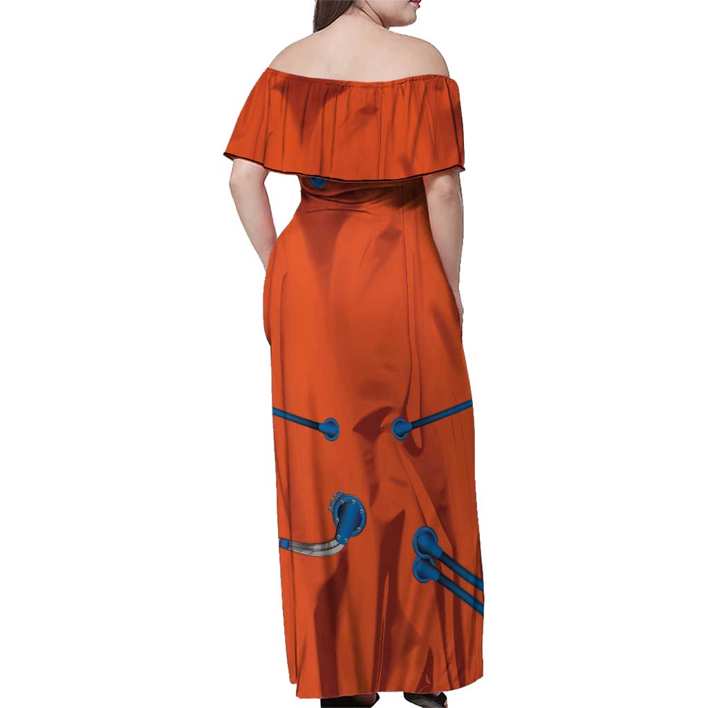 Personalized Astronaut Family Matching Off Shoulder Maxi Dress and Hawaiian Shirt Space Diving Suit India - Wonder Print Shop