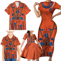 Personalized Astronaut Family Matching Short Sleeve Bodycon Dress and Hawaiian Shirt Space Diving Suit India - Wonder Print Shop