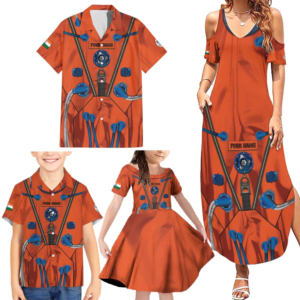 Personalized Astronaut Family Matching Summer Maxi Dress and Hawaiian Shirt Space Diving Suit India - Wonder Print Shop