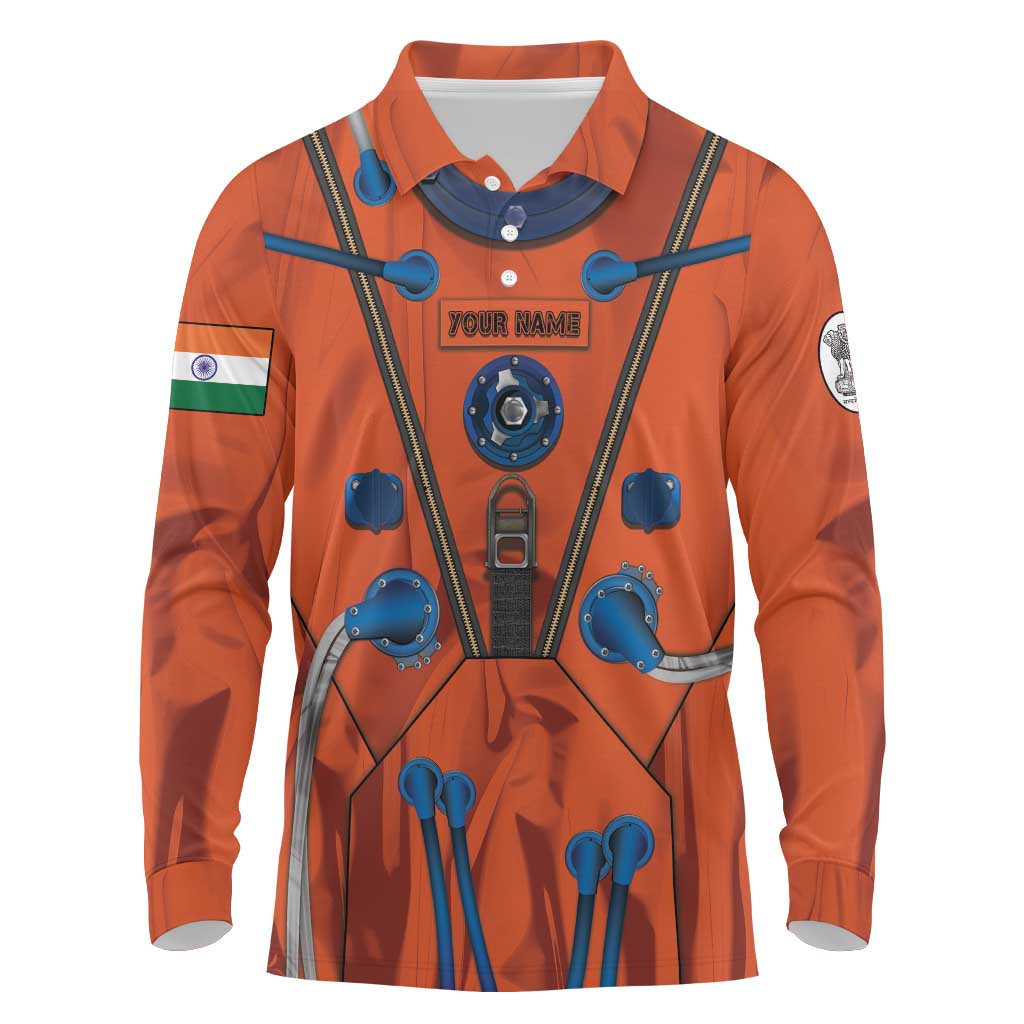 Personalized Astronaut Long Sleeve Polo Shirt Space Diving Suit India - Wonder Print Shop