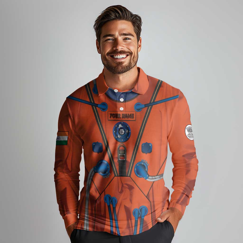 Personalized Astronaut Long Sleeve Polo Shirt Space Diving Suit India - Wonder Print Shop