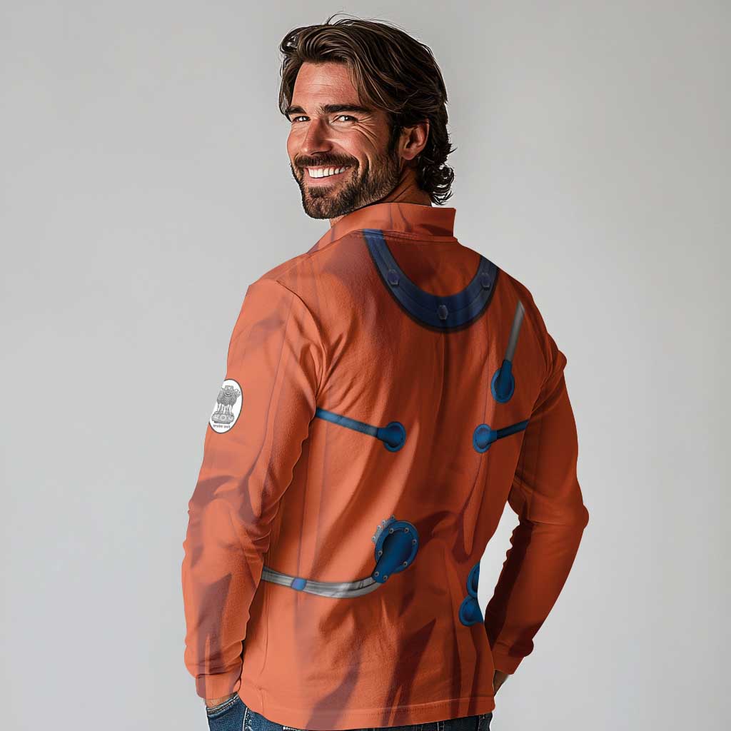 Personalized Astronaut Long Sleeve Polo Shirt Space Diving Suit India - Wonder Print Shop