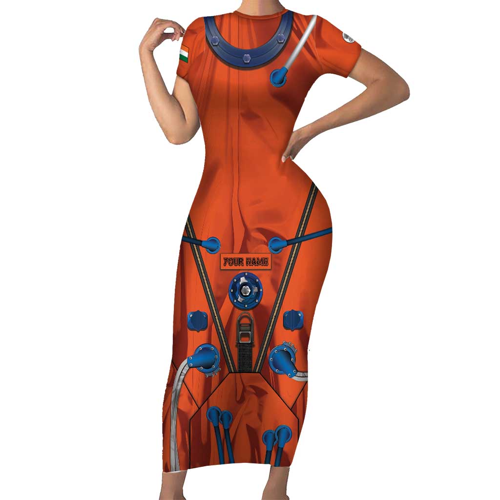 Personalized Astronaut Short Sleeve Bodycon Dress Space Diving Suit India - Wonder Print Shop