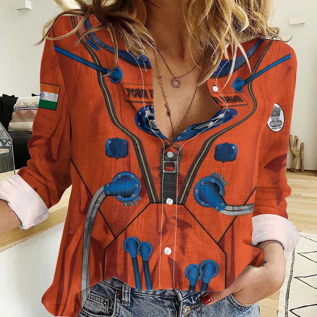 Personalized Astronaut Women Casual Shirt Space Diving Suit India - Wonder Print Shop