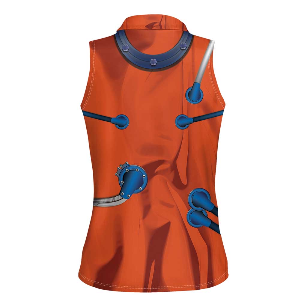 Personalized Astronaut Women Sleeveless Polo Shirt Space Diving Suit India - Wonder Print Shop