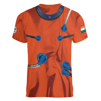 Personalized Astronaut Women V-Neck T-Shirt Space Diving Suit India - Wonder Print Shop