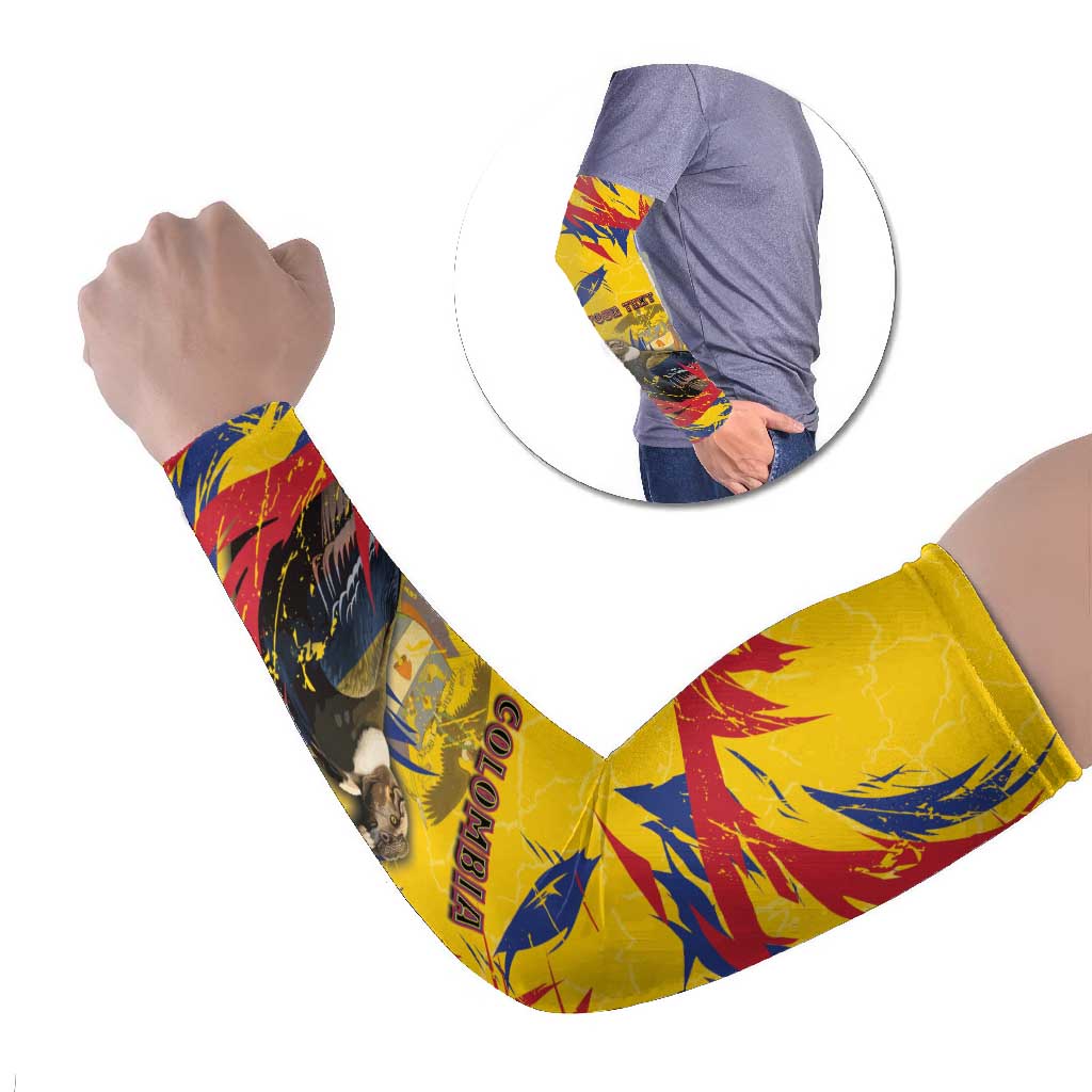 Personalized Colombia Arm Sleeves Colombian Andean Condor With Coat Of Arms - Wonder Print Shop