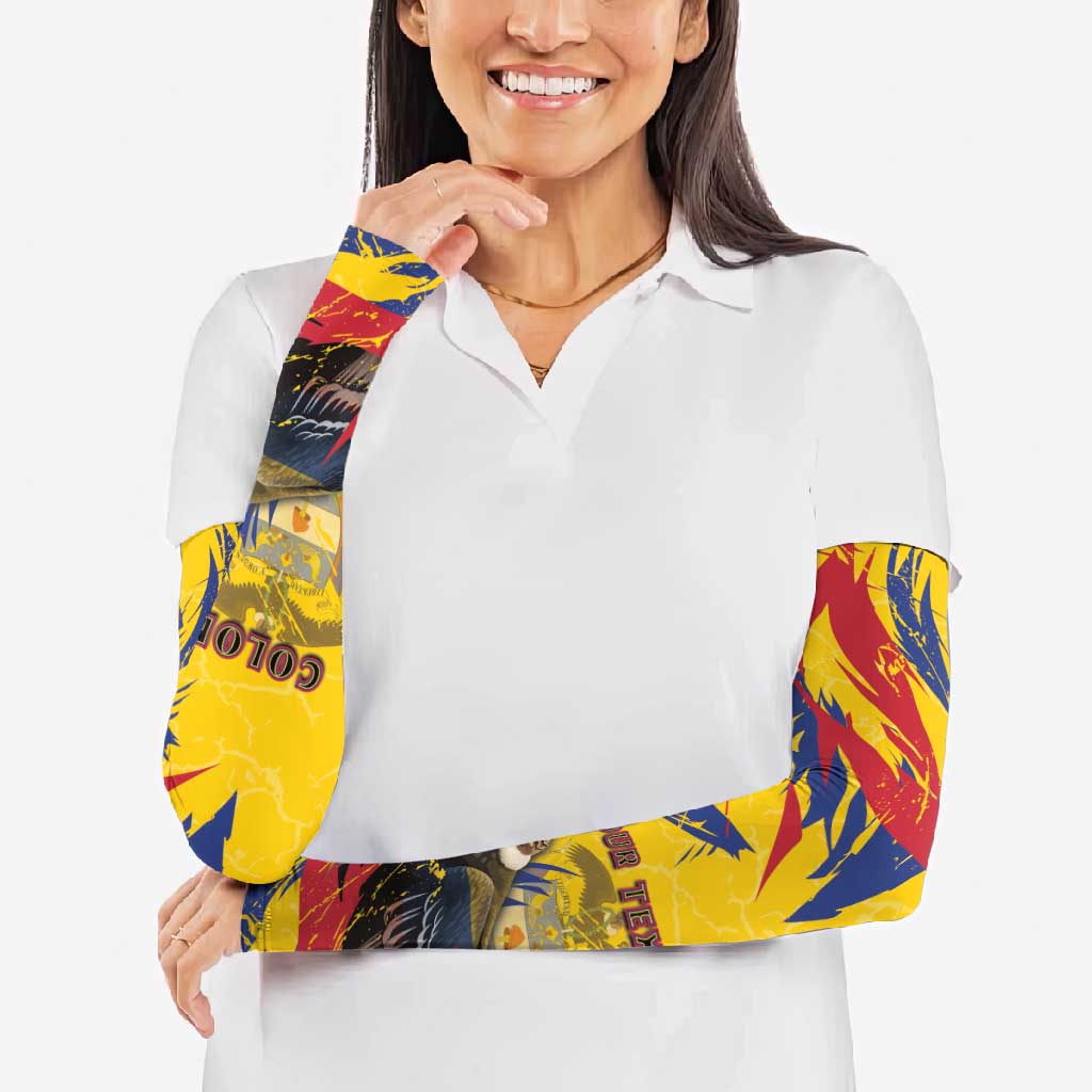 Personalized Colombia Arm Sleeves Colombian Andean Condor With Coat Of Arms - Wonder Print Shop