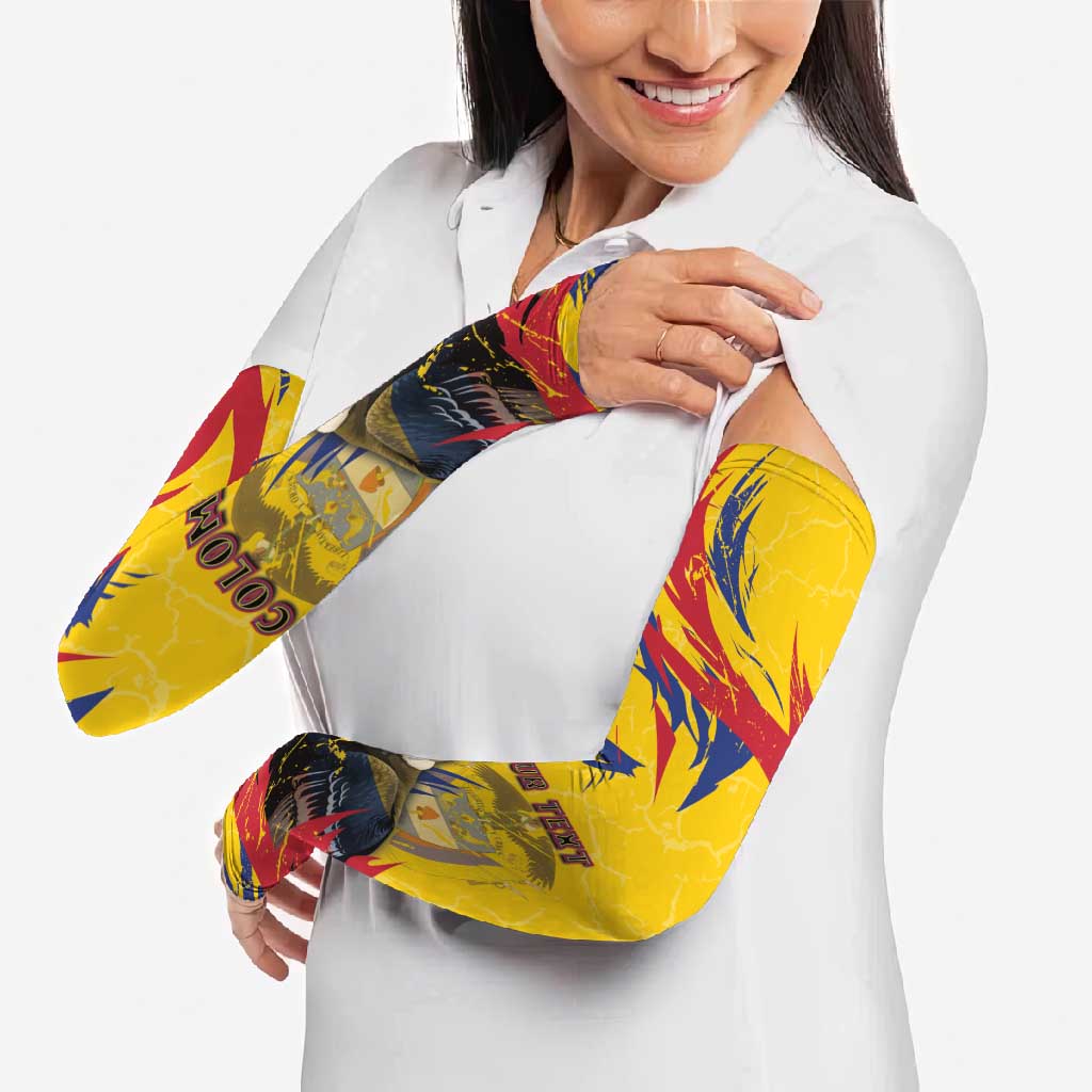 Personalized Colombia Arm Sleeves Colombian Andean Condor With Coat Of Arms - Wonder Print Shop