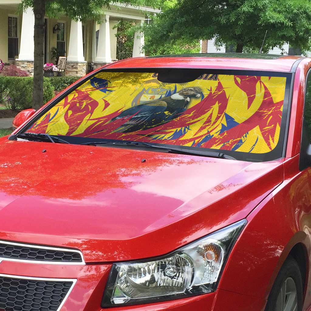 Colombia Auto Sun Shade Colombian Andean Condor With Coat Of Arms - Wonder Print Shop