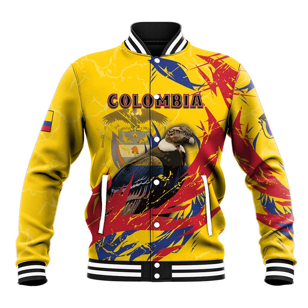 Personalized Colombia Baseball Jacket Colombian Andean Condor With Coat Of Arms - Wonder Print Shop