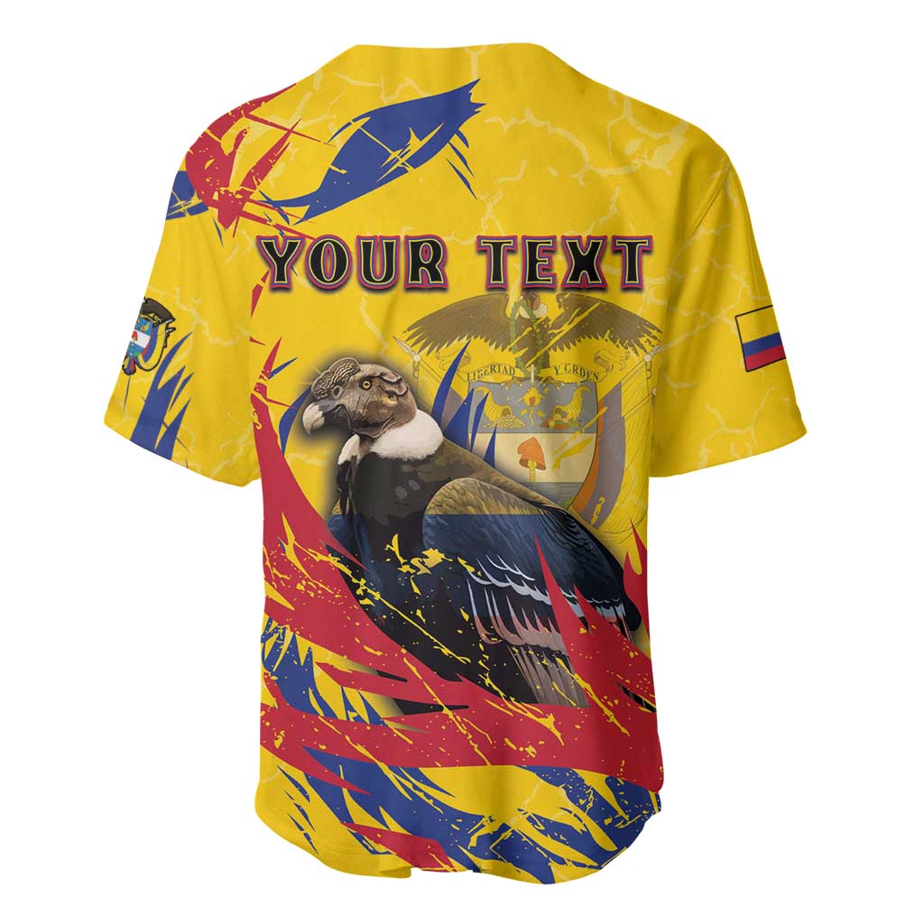 Personalized Colombia Baseball Jersey Colombian Andean Condor With Coat Of Arms - Wonder Print Shop