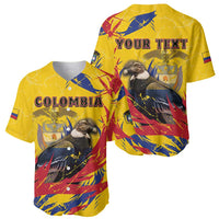 Personalized Colombia Baseball Jersey Colombian Andean Condor With Coat Of Arms - Wonder Print Shop