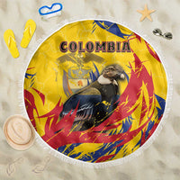 Colombia Beach Blanket Colombian Andean Condor With Coat Of Arms - Wonder Print Shop
