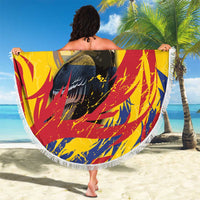 Colombia Beach Blanket Colombian Andean Condor With Coat Of Arms - Wonder Print Shop