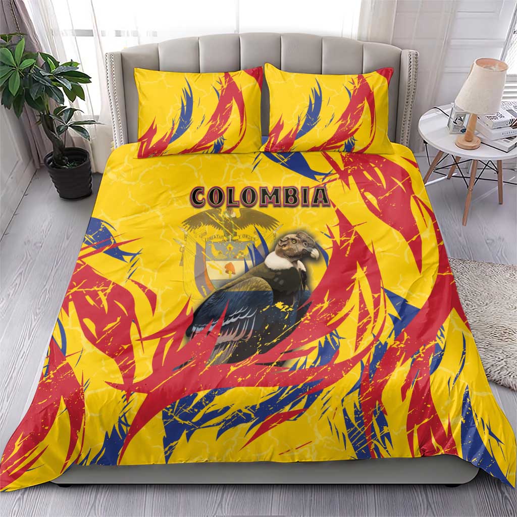 Colombia Bedding Set Colombian Andean Condor With Coat Of Arms - Wonder Print Shop