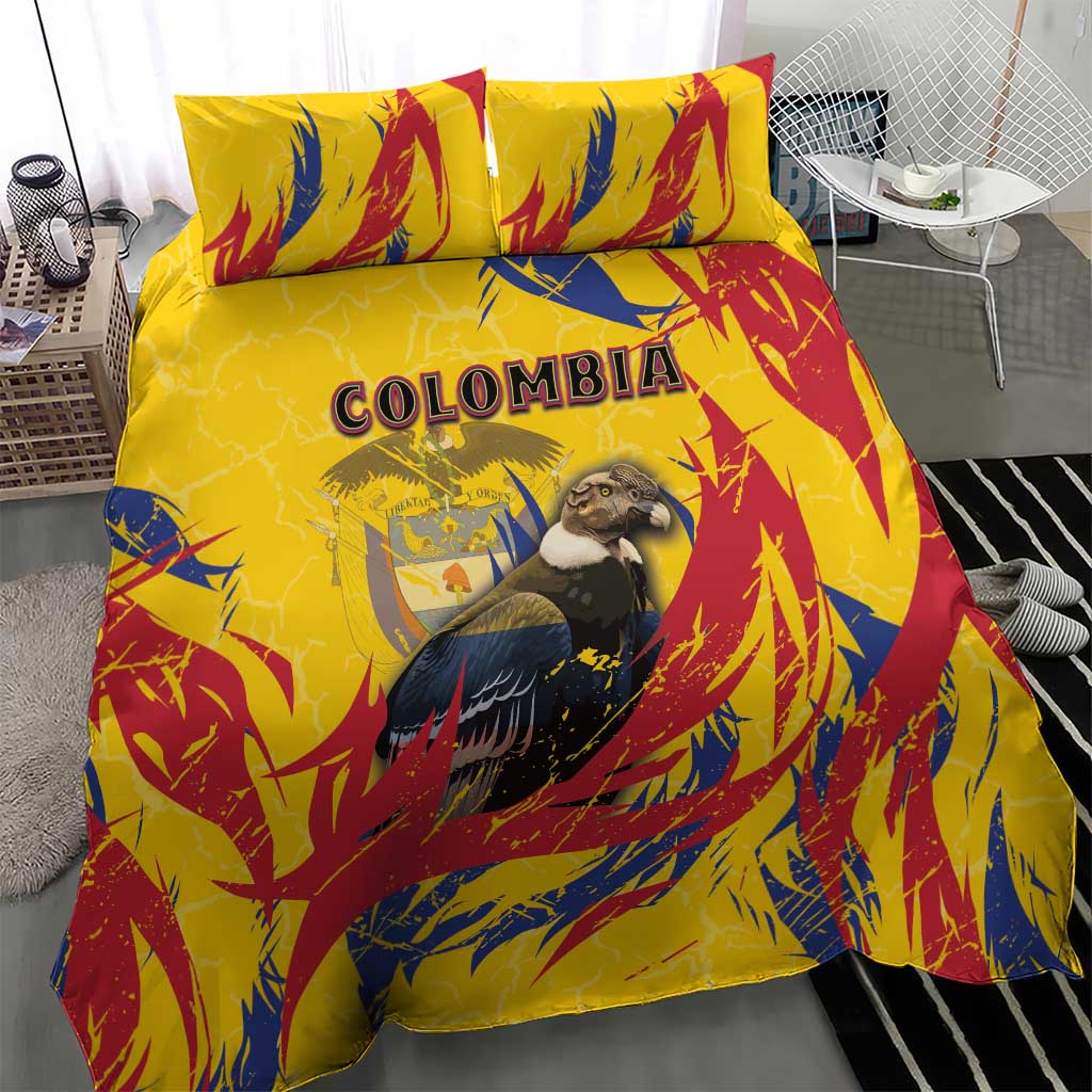 Colombia Bedding Set Colombian Andean Condor With Coat Of Arms - Wonder Print Shop