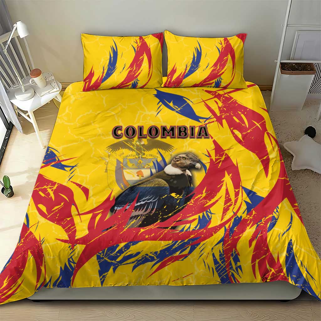 Colombia Bedding Set Colombian Andean Condor With Coat Of Arms - Wonder Print Shop