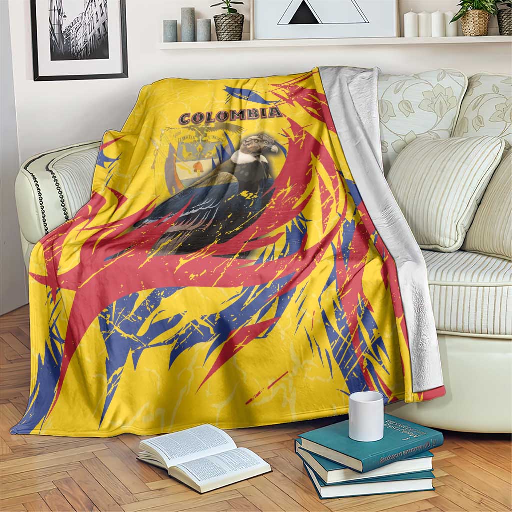 Colombia Blanket Colombian Andean Condor With Coat Of Arms - Wonder Print Shop