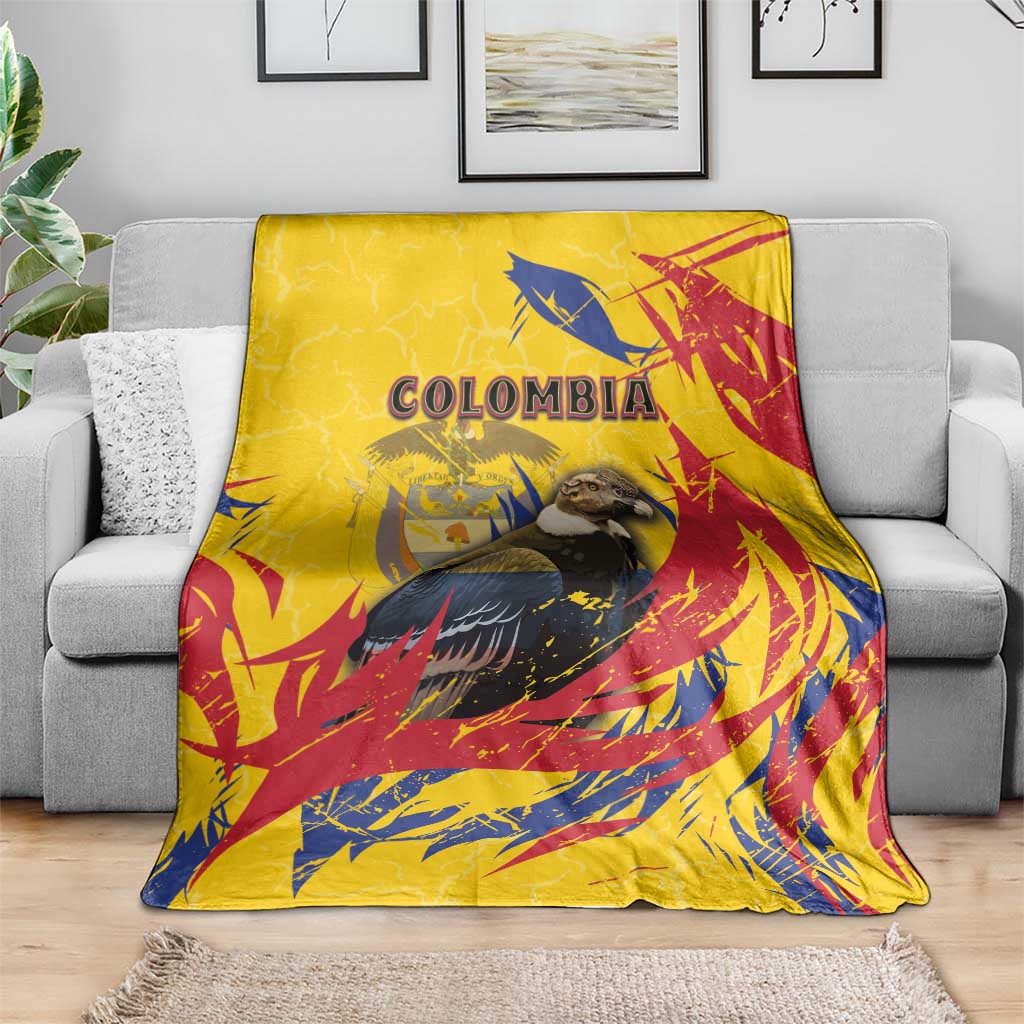 Colombia Blanket Colombian Andean Condor With Coat Of Arms - Wonder Print Shop